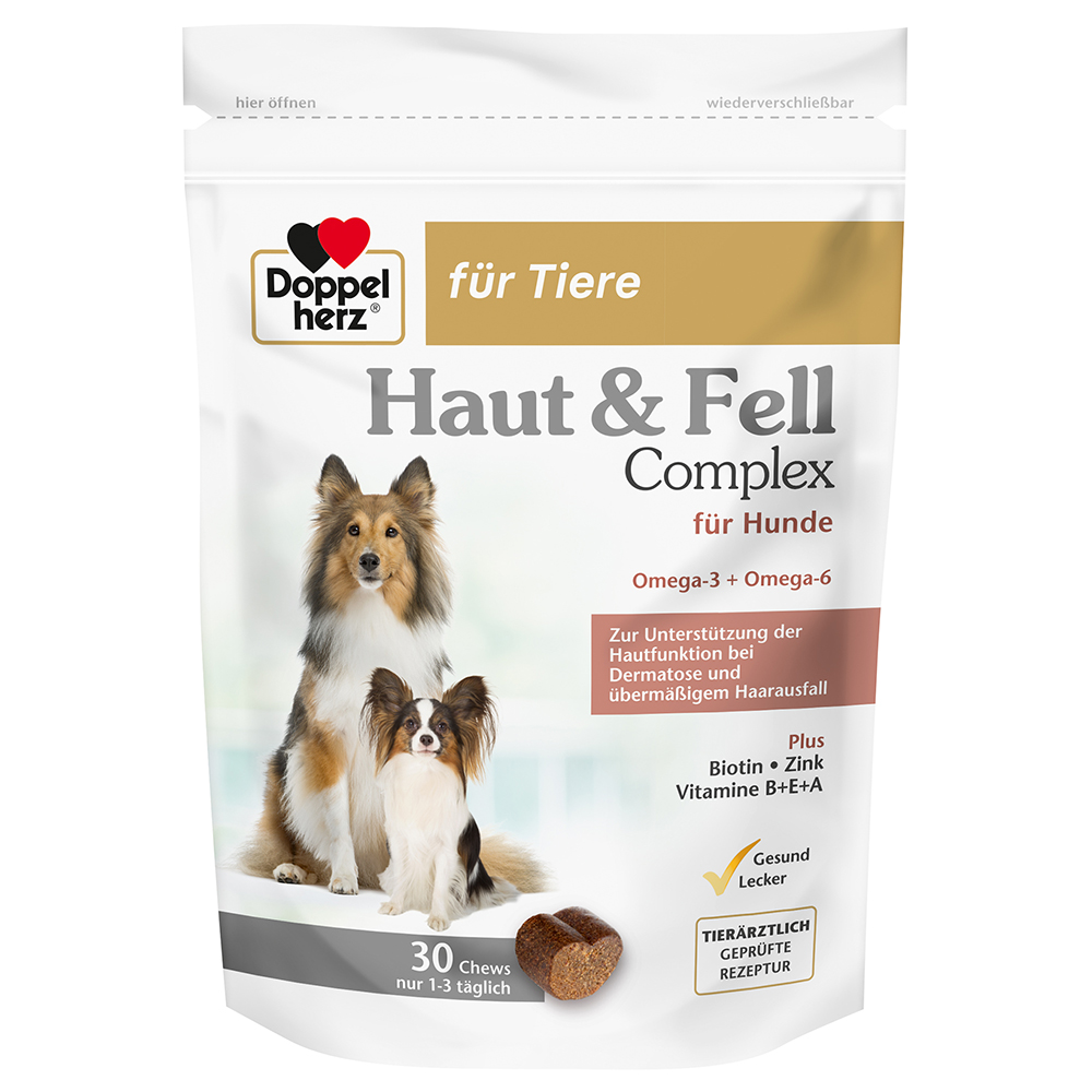 Complemento alimentare per cute e pelo Doppelherz per cani - 30 bocconcini (90 g)