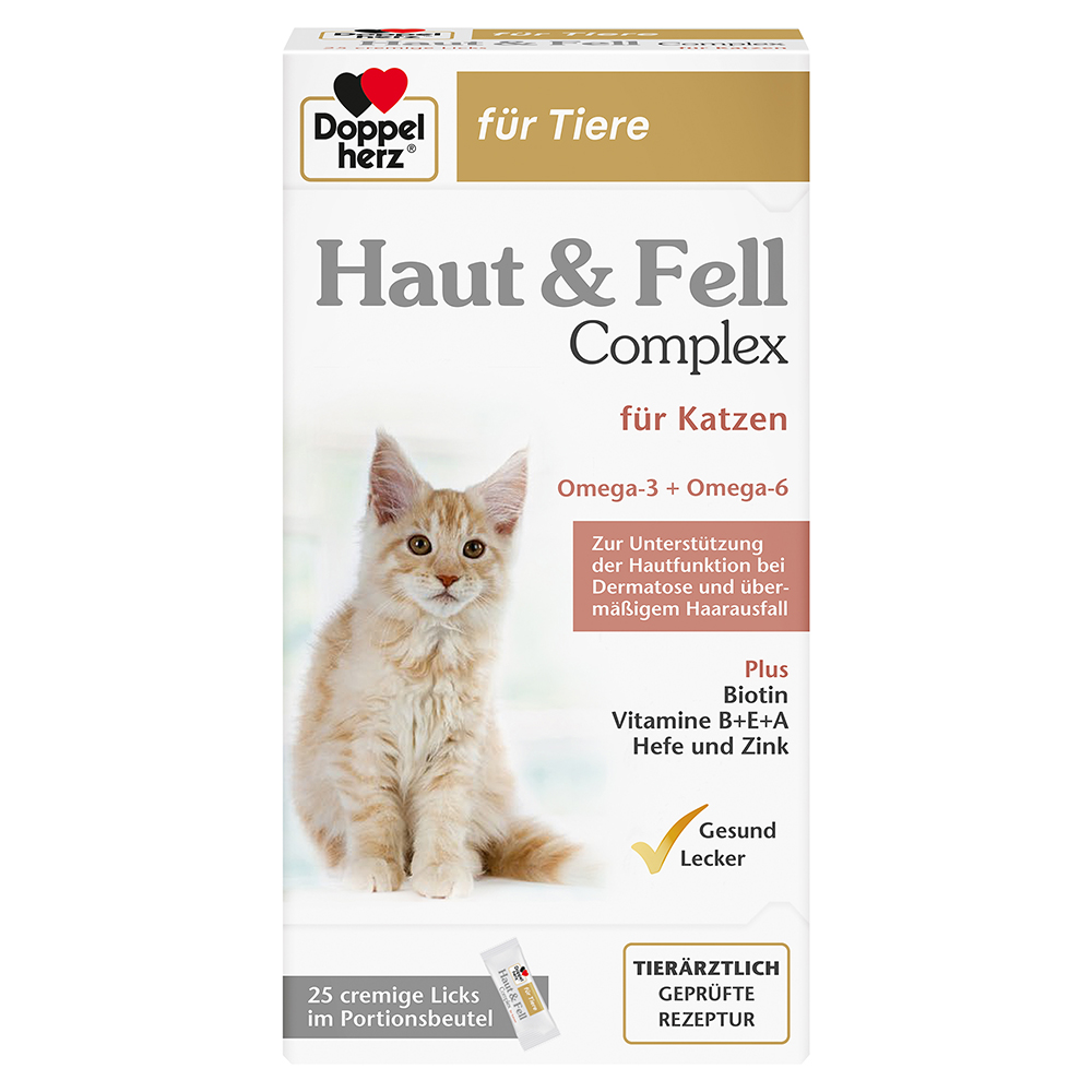 Complemento alimentare per la pelle e il pelo Doppelherz per gatti - 25 x 10 g