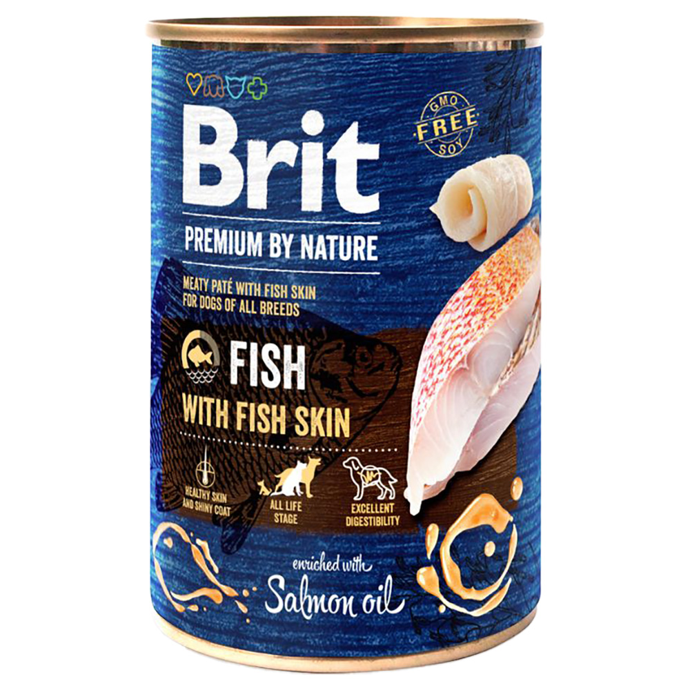Brit Premium by Nature 6 x 400 g umido per cane - Pesce
