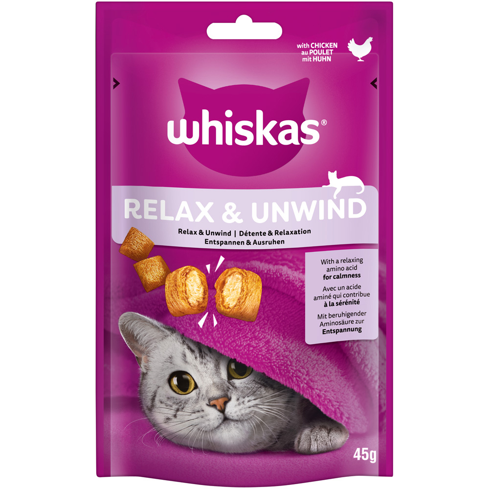 Whiskas Relax & Unwind Snack per gatto - 45 g Pollo