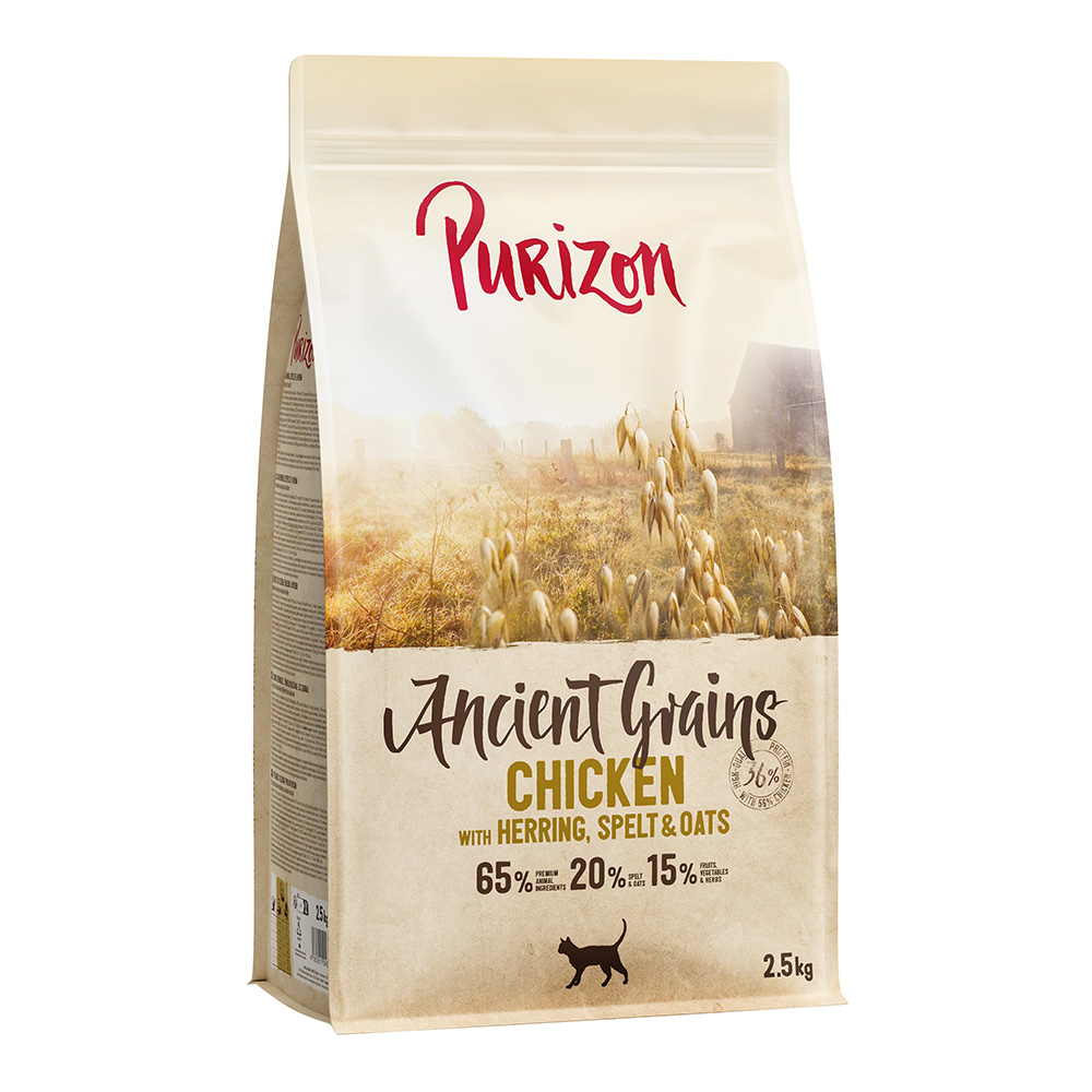 Purizon Adult Pollo con Pesce - Grani antichi Crocchette per gatto - 2,5 kg