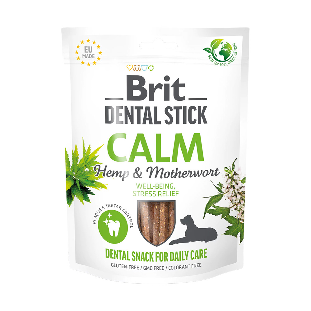 Brit Dental Stick Calm con Canapa & Cardiaca Snack cane - 251 g (7 pz)