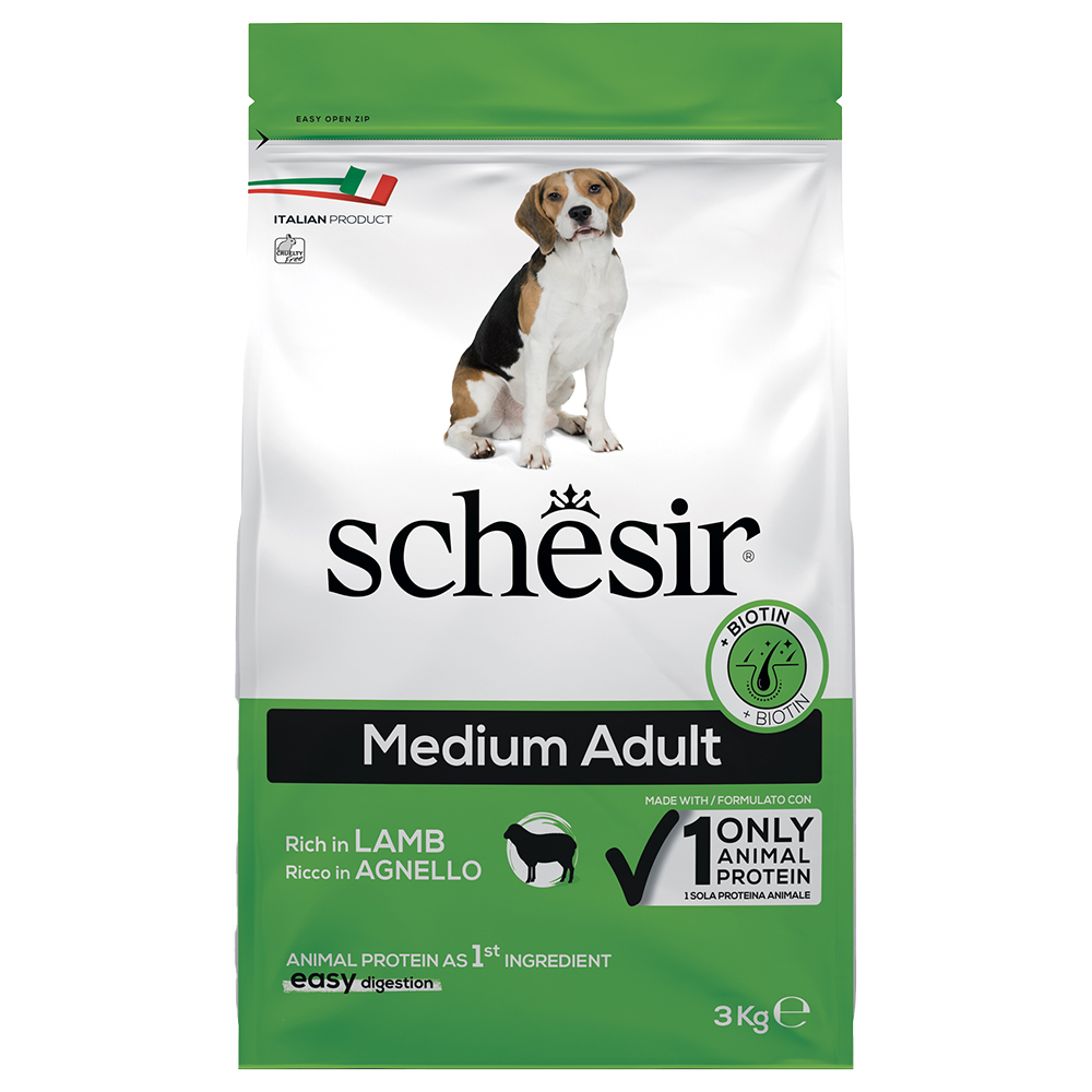 Schesir Medium Adult con Agnello Crocchette per cane - 3 kg
