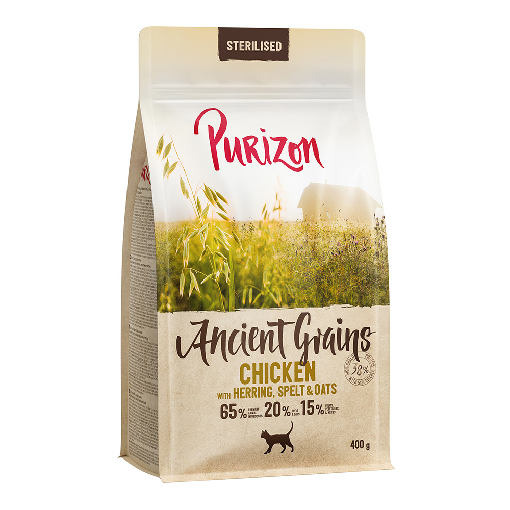 Prezzo speciale! 400 g Purizon Crocchette per gatti - Grain Pollo Sterilised