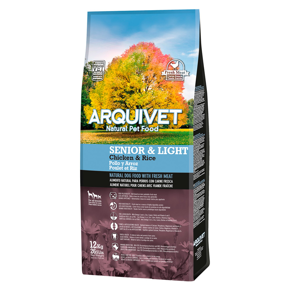 Arquivet Dog Senior & Light Chicken & Rice Crocchette cane - 12 kg