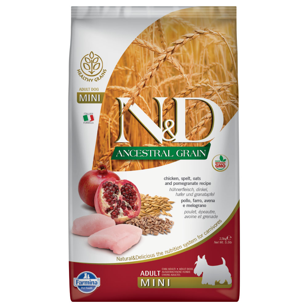 Farmina N&D Ancestral Grain Adult Mini Pollo e Melograno Crocchette cane - 7 kg