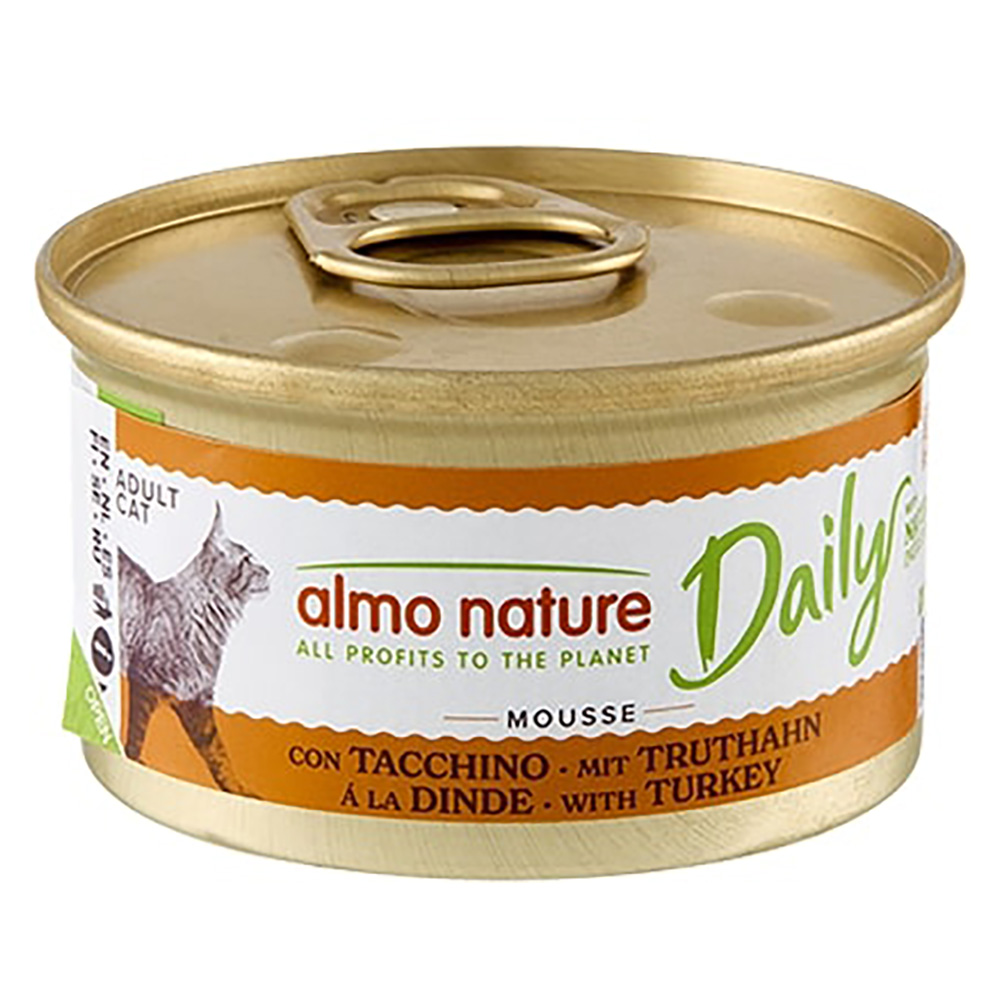Almo Nature Daily 6 x 85 g Alimento umido per gatti - Mousse con tacchino