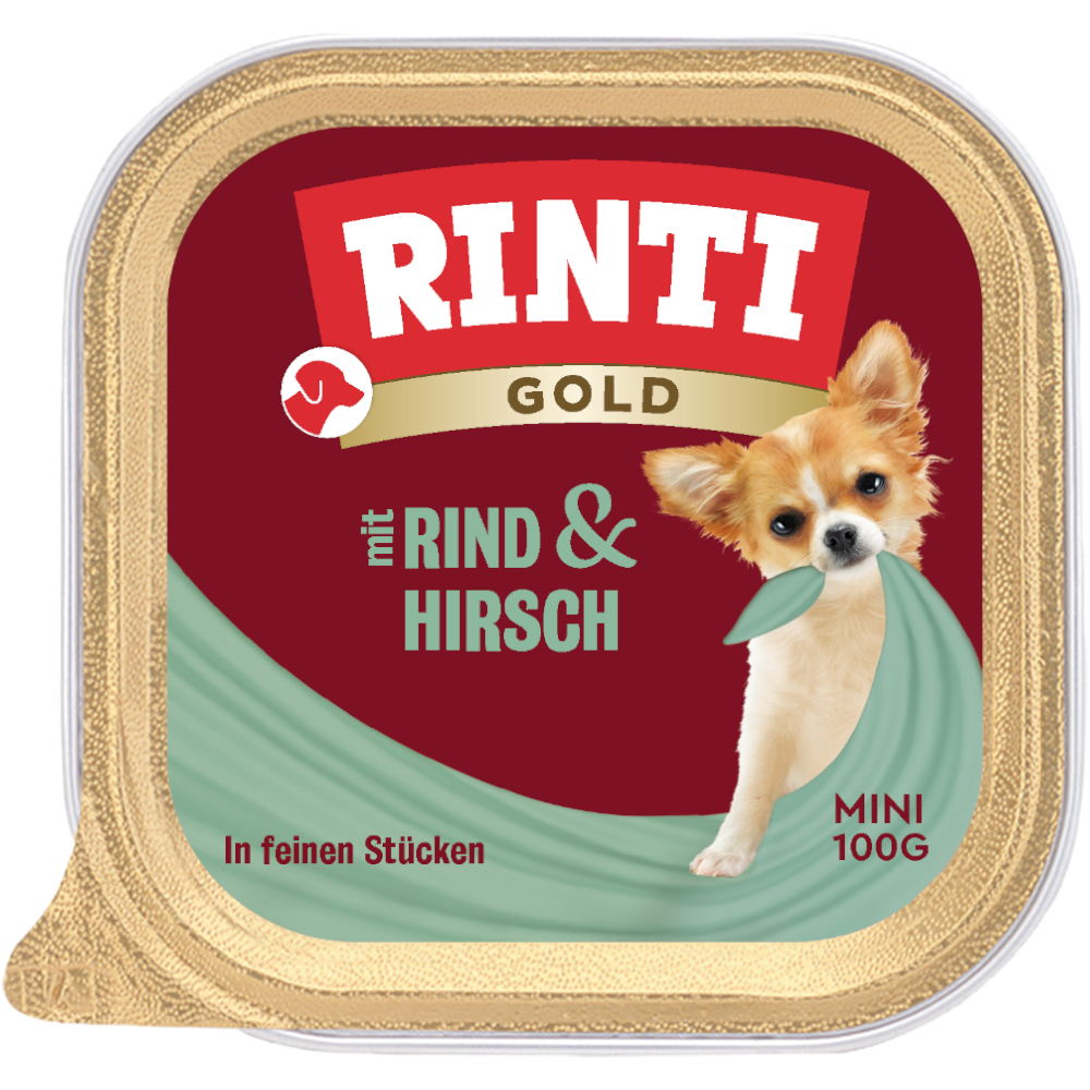 RINTI Gold Mini 24 x 100 g umido cane - Cervo & Manzo
