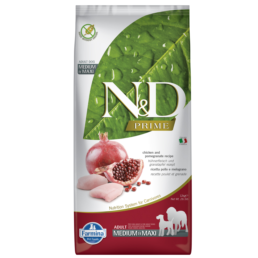 Farmina N&D Prime Adult Medium & Maxi Pollo e Melograno Crocchette cane - 12 kg