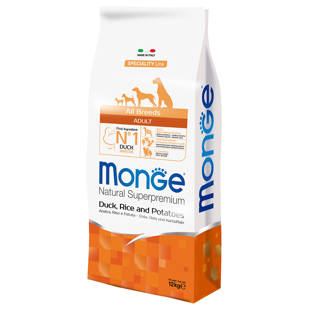 Monge Superpremium All Breeds Adult Anatra, Riso e Patate - 12 kg