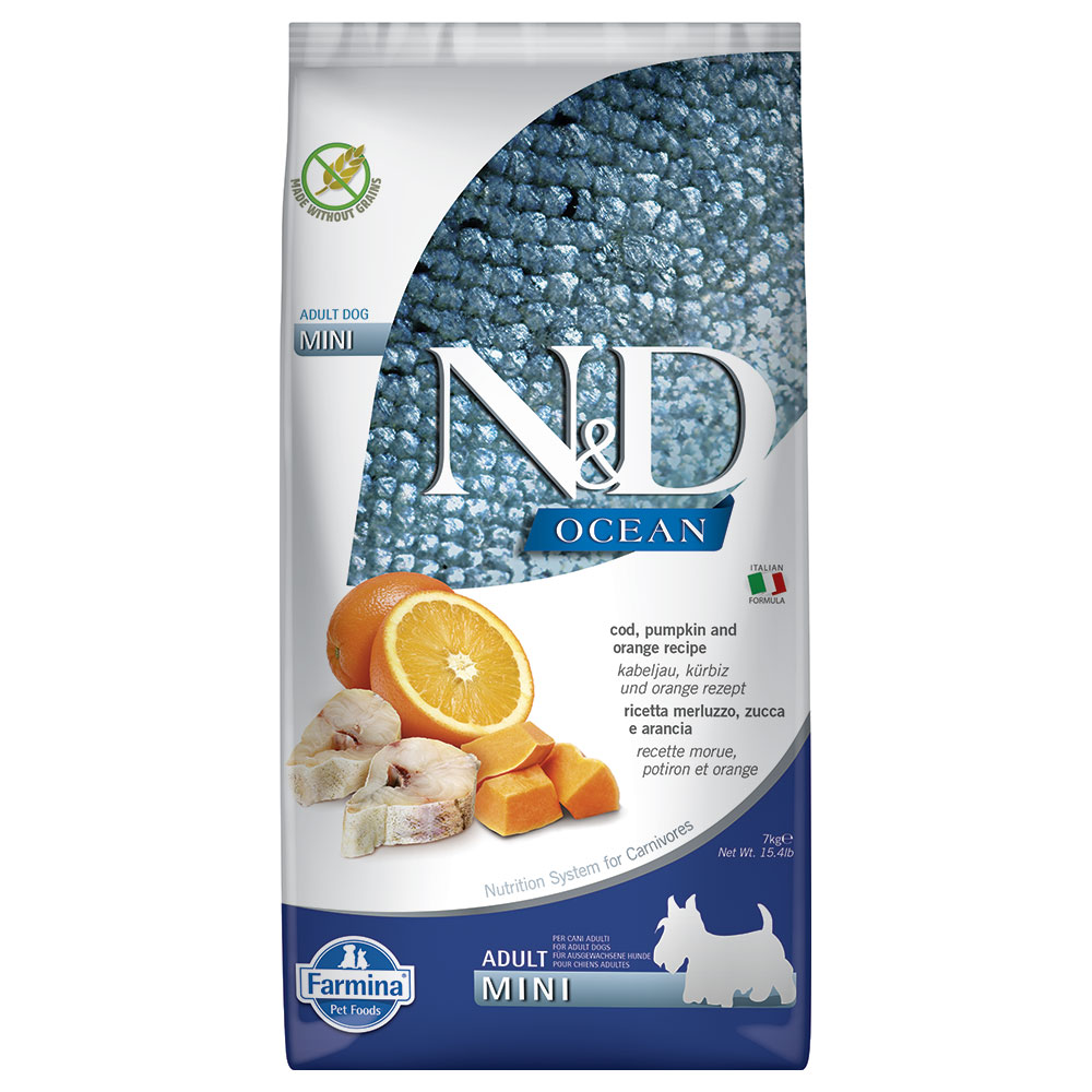 Farmina N&D Ocean Adult Mini Merluzzo, Zucca e Arancia - 7 kg