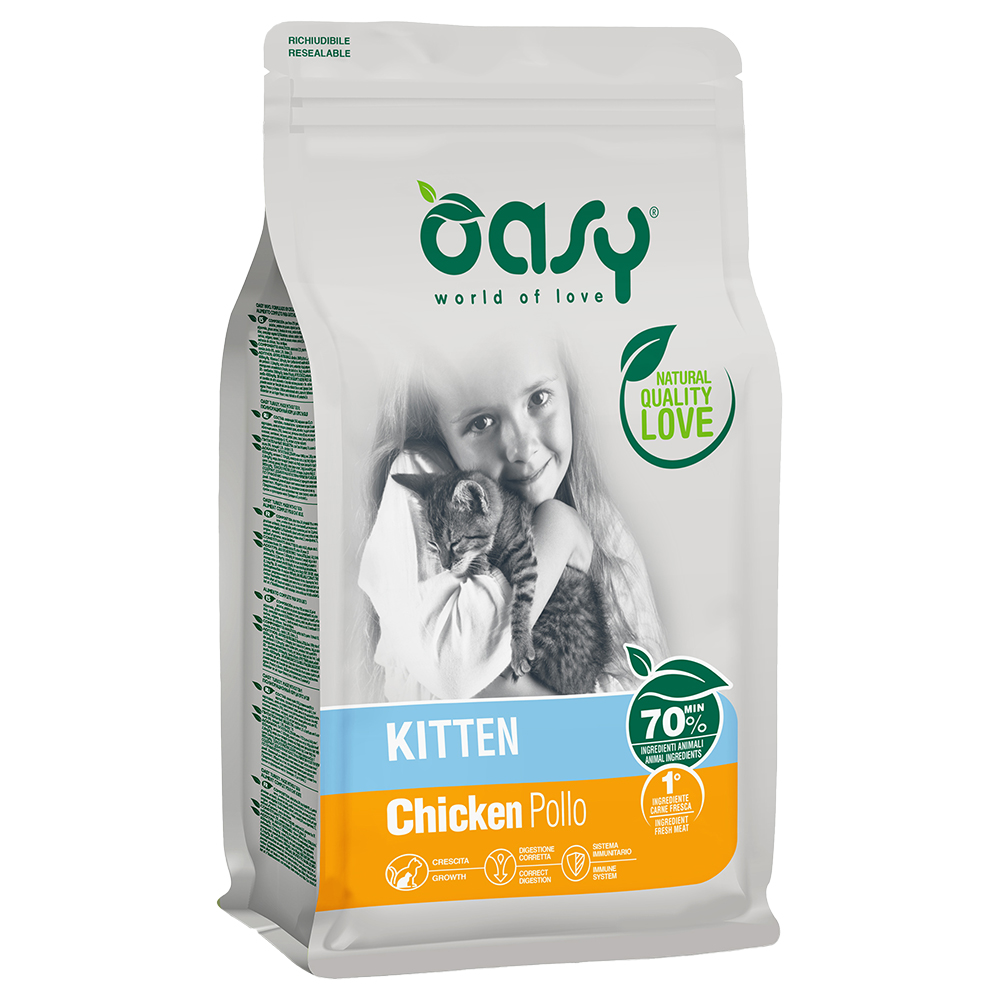 Oasy Kitten Pollo Crocchette per gatti - 7,5 kg