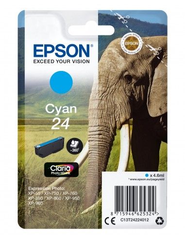 Epson 24 Cartuccia Ciano Originale 360 pagine - C13T24224022