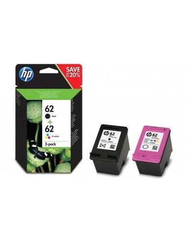 Hp 62 Cartuccia Nero, Ciano, Magenta, Giallo Originale 165 pagine - N9J71AE 301