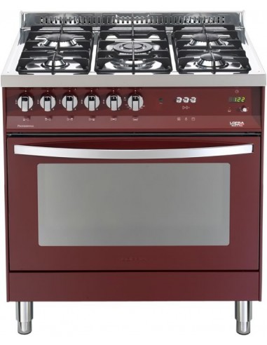 Lofra PRG86GVT/C Cucina Gas 5 Fornelli con Forno Electrico, Natural gas da 80 cm Borgogna