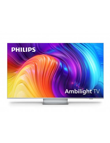 TV LED THE ONE AMBILIGHT 55 4K UHD ANDROID TV CON BASE CENTRALE COLORE ARGENTO