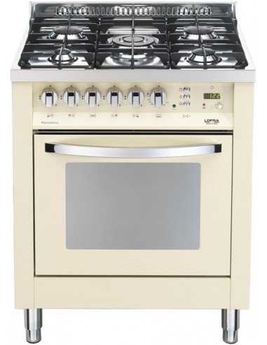 Lofra PBI76GVT/C Cucina Gas 5 Fornelli con Forno Electrico, Natural gas da 70 cm Avorio