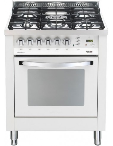 Lofra PBP76GVT/C Cucina Gas 5 Fornelli con Forno Electrico, Natural gas da 70 cm Bianco