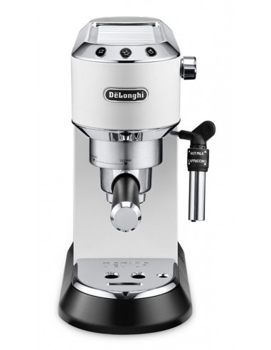 Delonghi EC685.W DEDICA Macchina per espresso Cialde, Caffè macinato 1,1 L 1300 W Nero, Argento, Bianco