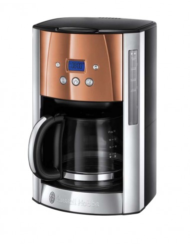 Russell Hobbs Luna Cooper 24320-56 Macchina da caffè con filtro Caffè macinato 14 tazze 1,8 L 1000 W Nero, Bronzo, Argento