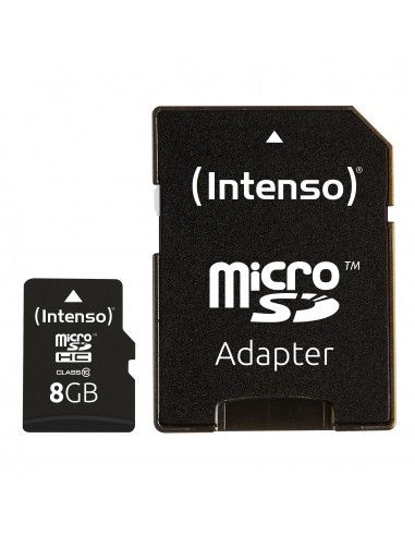 Intenso 3413460 Memory Card MicroSDHC 8 GB Classe 10 con adattatore 12 MB/s