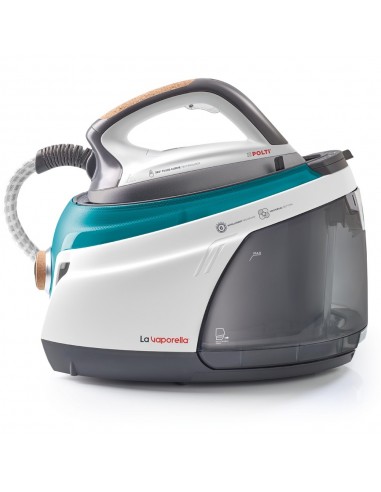 Polti XT100C Ferro da Stiro con Caldaia 2400 W Piastra in Alluminio Grigio, Turchese, Bianco
