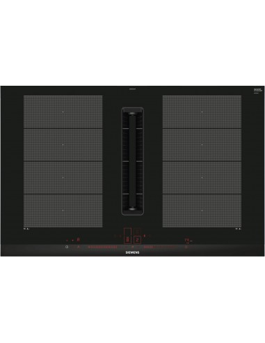 Siemens EX875LX67E Piano Cottura a induzione 4 Fornelli 81 cm Nero, Acciaio inossidabile