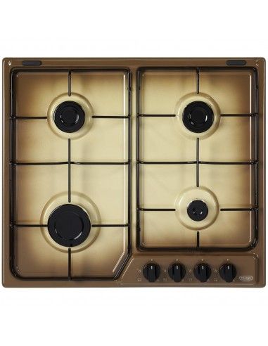 Delonghi YTF 46 ASV Piano Cottura Gas 4 Fornelli 58 cm Nero, Marrone, Sabbia