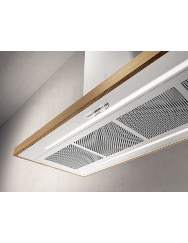 Elica BIO ISLAND WH/A/120X53 ROVERE Cappa Aspirante a isola 120 cm Classe A+ Bianco, Legno