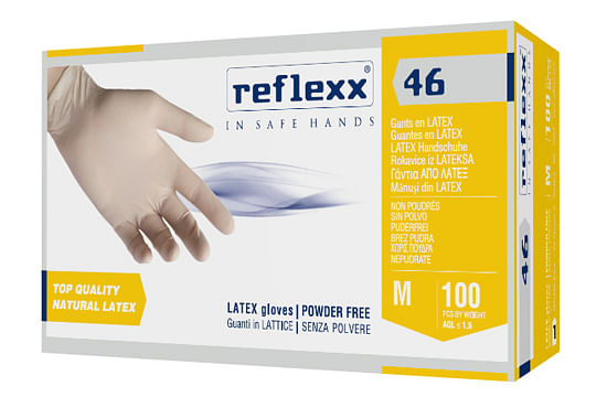 Reflexx 46 Guanto In Lattice Senza Polvere Monouso Non Sterile M 100 Pezzi