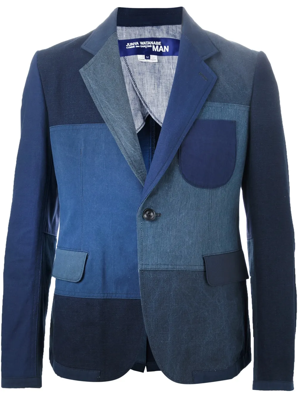 Junya Watanabe MAN patchwork blazer - Blu
