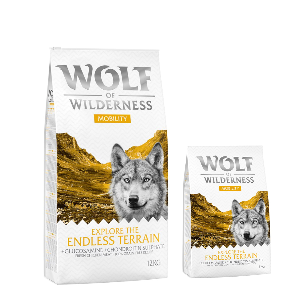 12 kg + 2 kg gratis! 14 kg Wolf of Wilderness Crocchette per cani - "Explore The Endless Terrain" - Mobility