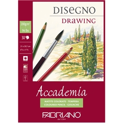 Blocco collato Fabriano Accademia grana naturale 120 g A3 50 fogli
