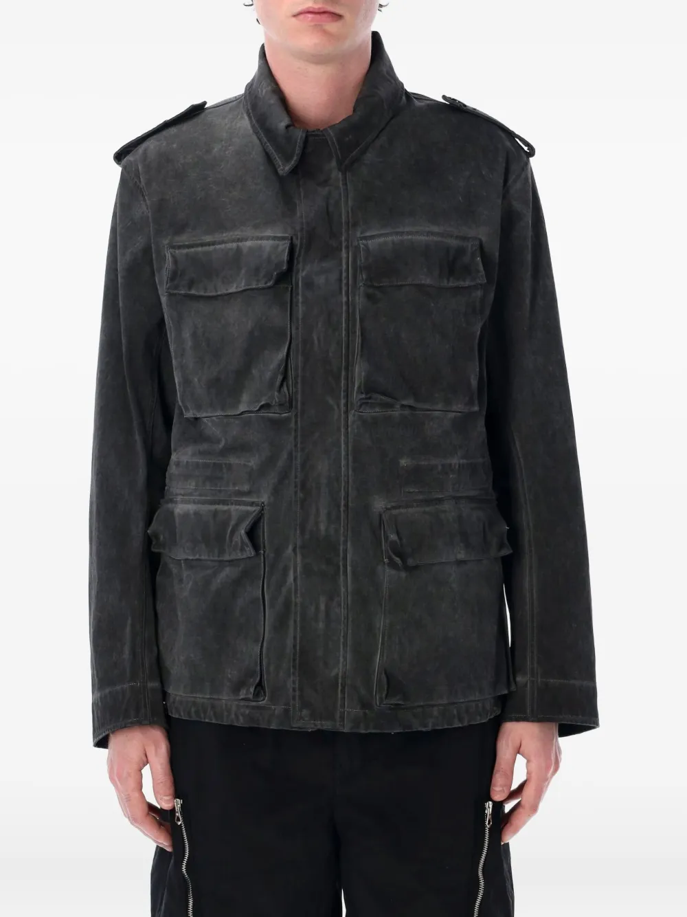 Ten C washed military jacket - Nero