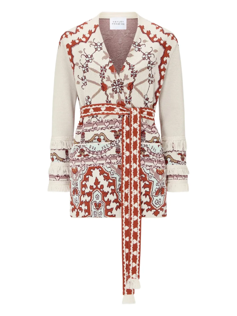 Hayley Menzies Dylan patterned belted cardigan - Toni neutri