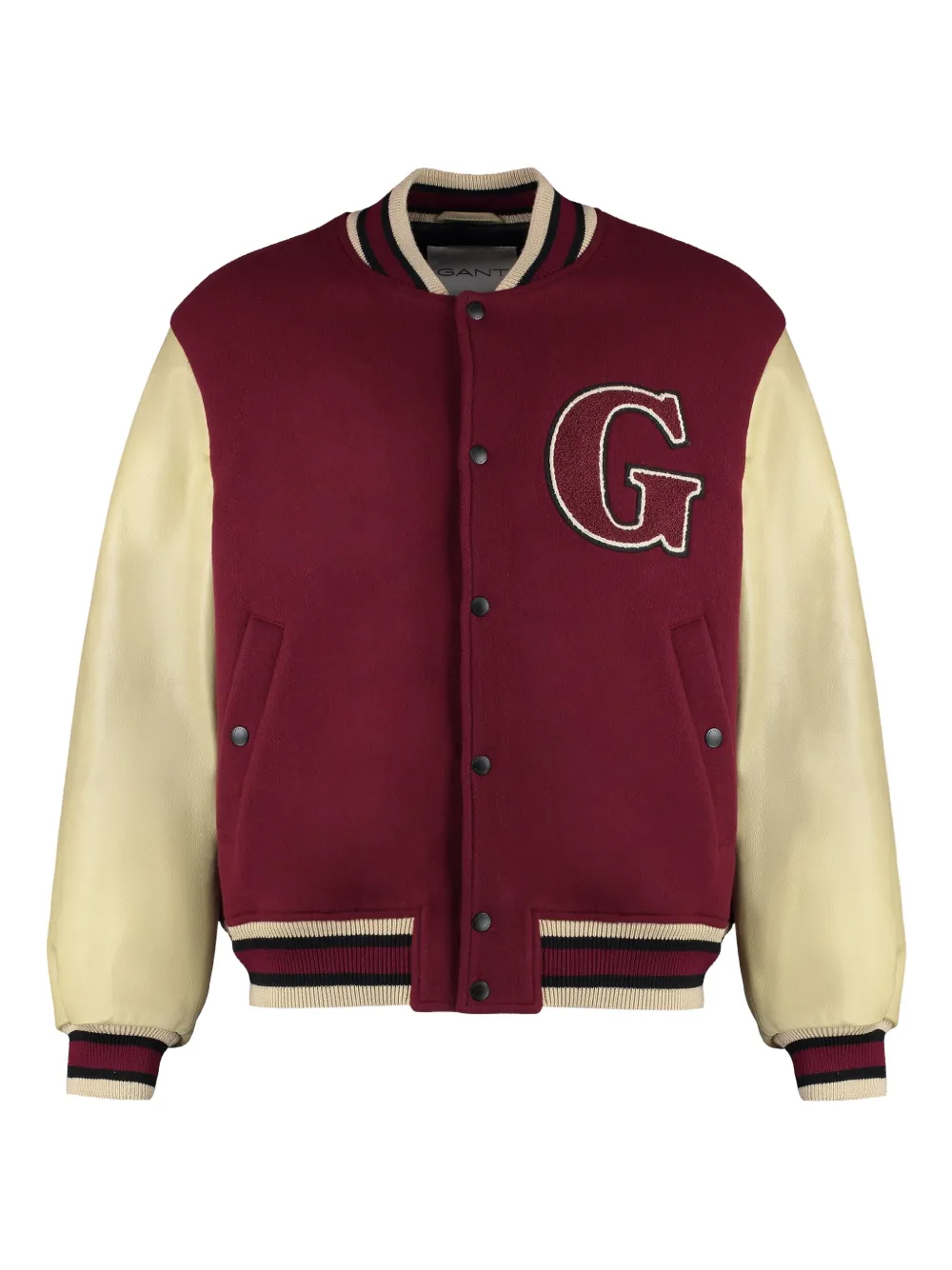 Gant embroidered-logo varsity jacket - Rosso