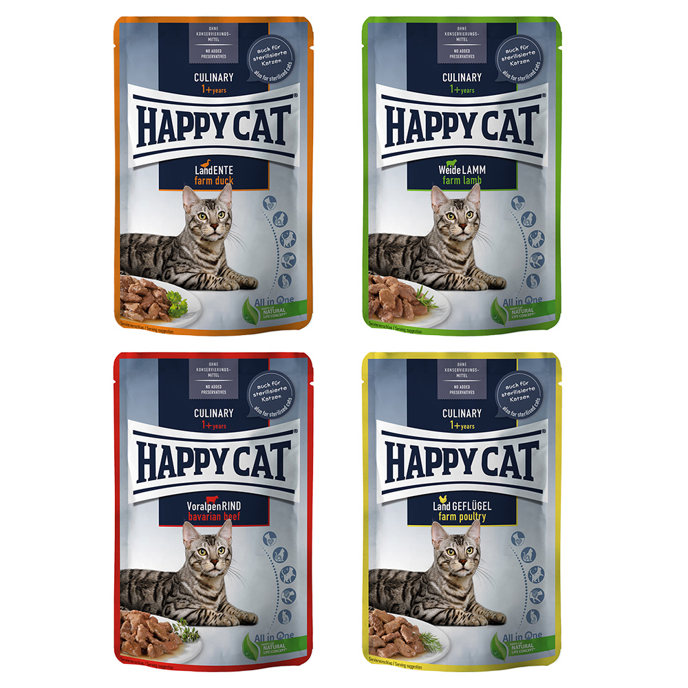 48x85g mix II Pouch Meat in Sauce Happy Cat kissanruoka