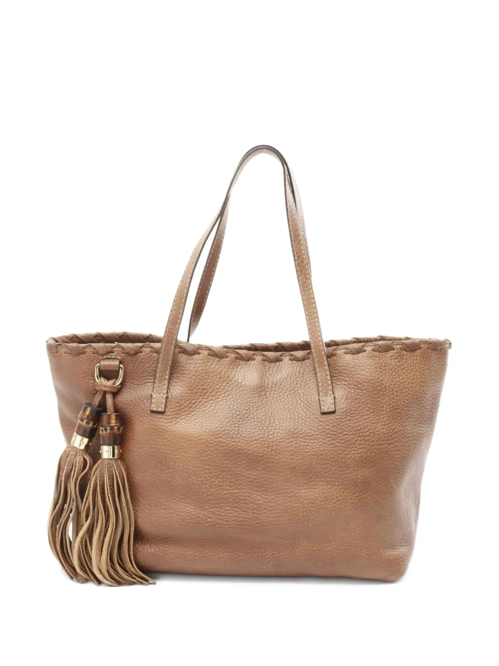 Gucci Pre-Owned 2000s bamboo-tassel leather shoulder bag - Marrone
