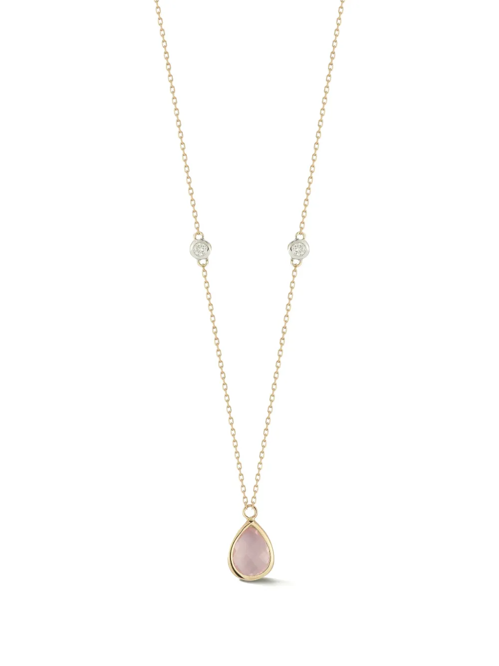 Mateo 14K yellow gold diamond and pink topaz necklace - Oro