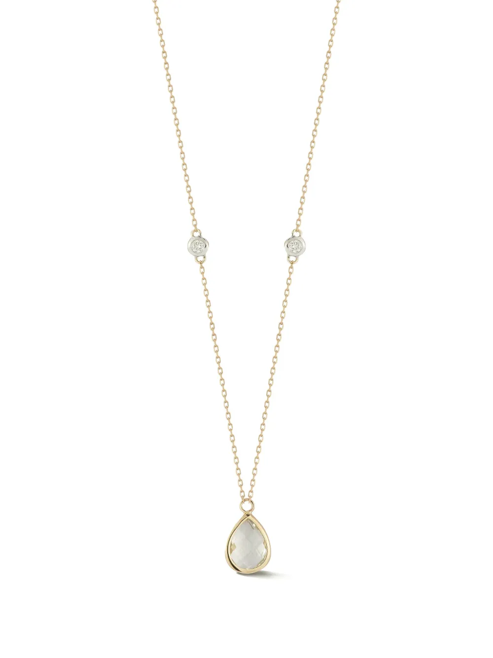 Mateo 14K yellow gold diamond and green amethyst necklace - Oro