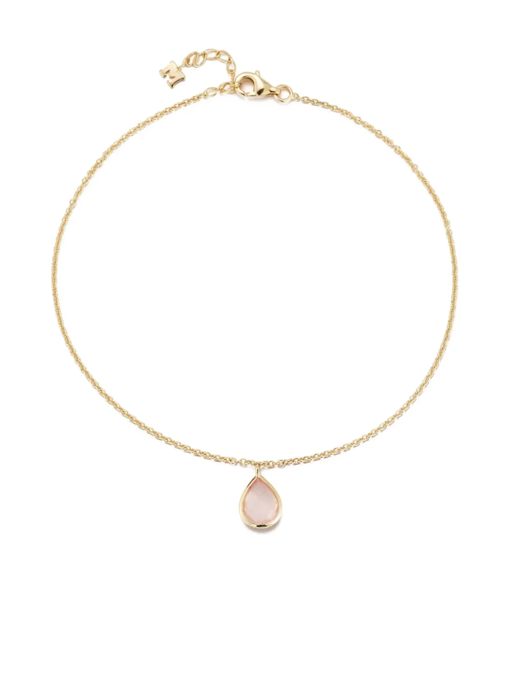 Mateo 14K yellow gold pink topaz anklet - Oro