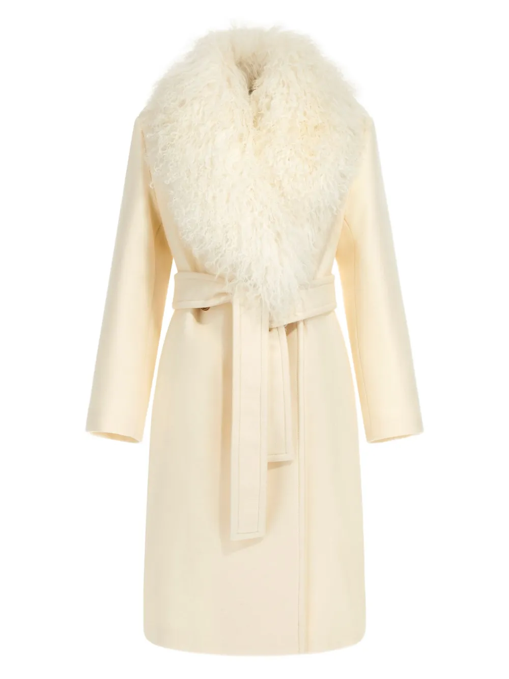 Roberto Cavalli shearling-trimmed coat - Bianco