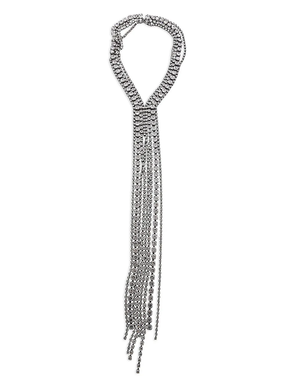 Helene Zubeldia rhinestone-embellished cascade necklace - Argento