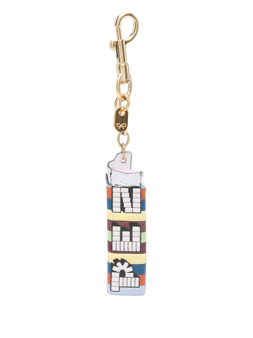 Anya Hindmarch leather keyring - Blu