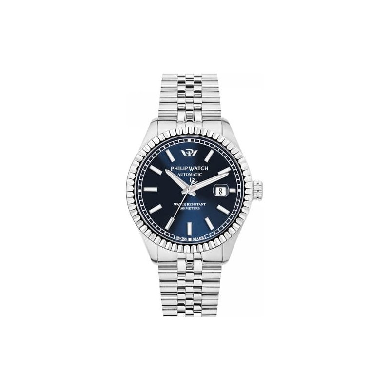 Orologio Meccanico Uomo Philip Watch Caribe R8223597022. Automatico, Acciaio, Blu, 10 ATM. Con scatola originale Philip Watch.
