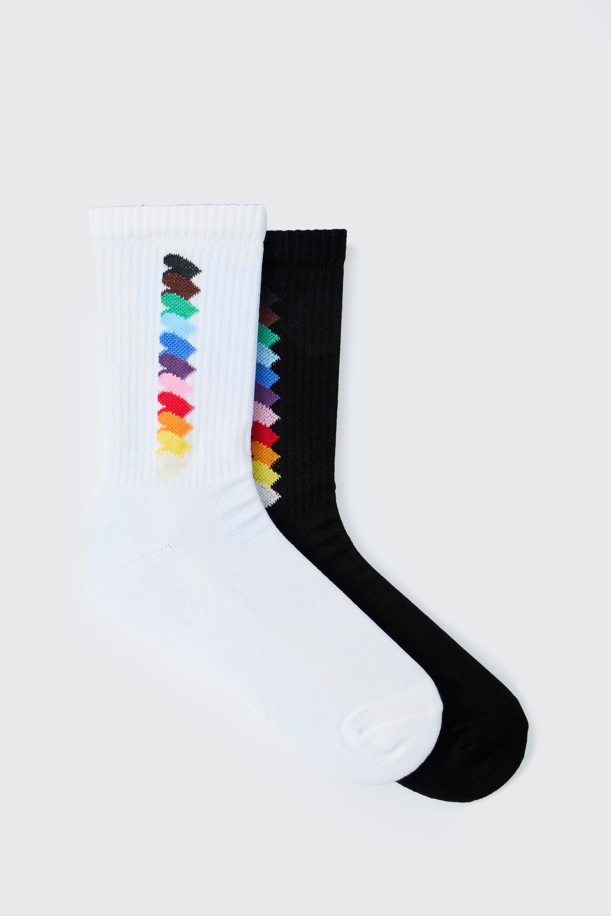 Calzini Pride con grafica arcobaleno, Multi