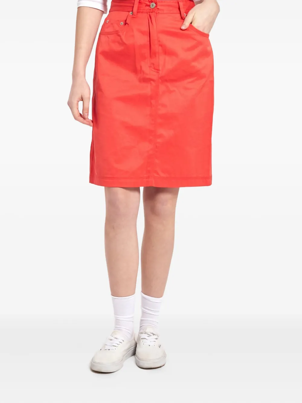 Gucci Pre-Owned 1990s monogram embroidery skirt - Rosso