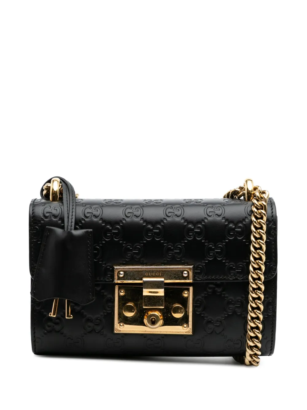 Gucci Pre-Owned 2016-2024 Small Guccissima Padlock crossbody bag - Nero