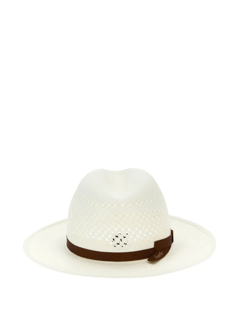 Borsalino perforated wide-brim hat - Bianco