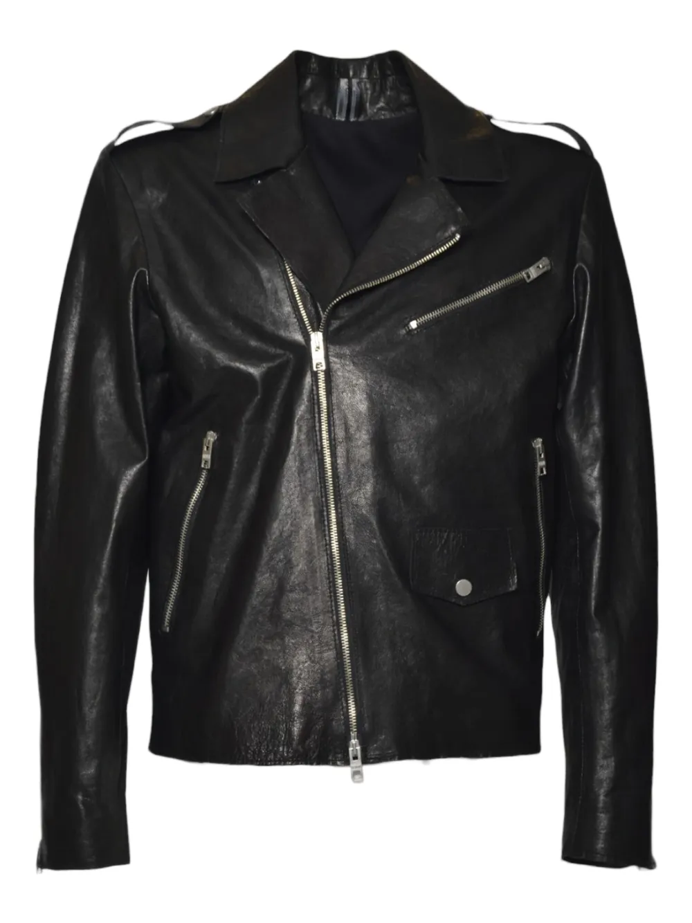 D-FOUR biker leather jacket - Nero
